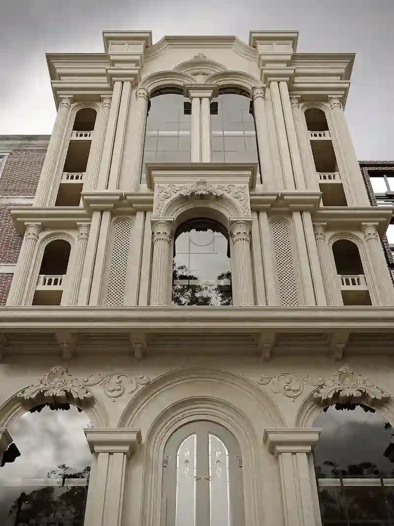 طراحی نمای کلاسیک مسکونی عمارت گنبد4